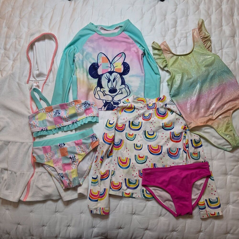 Girls Swim Suit Rash guard and Cover up lot 5T